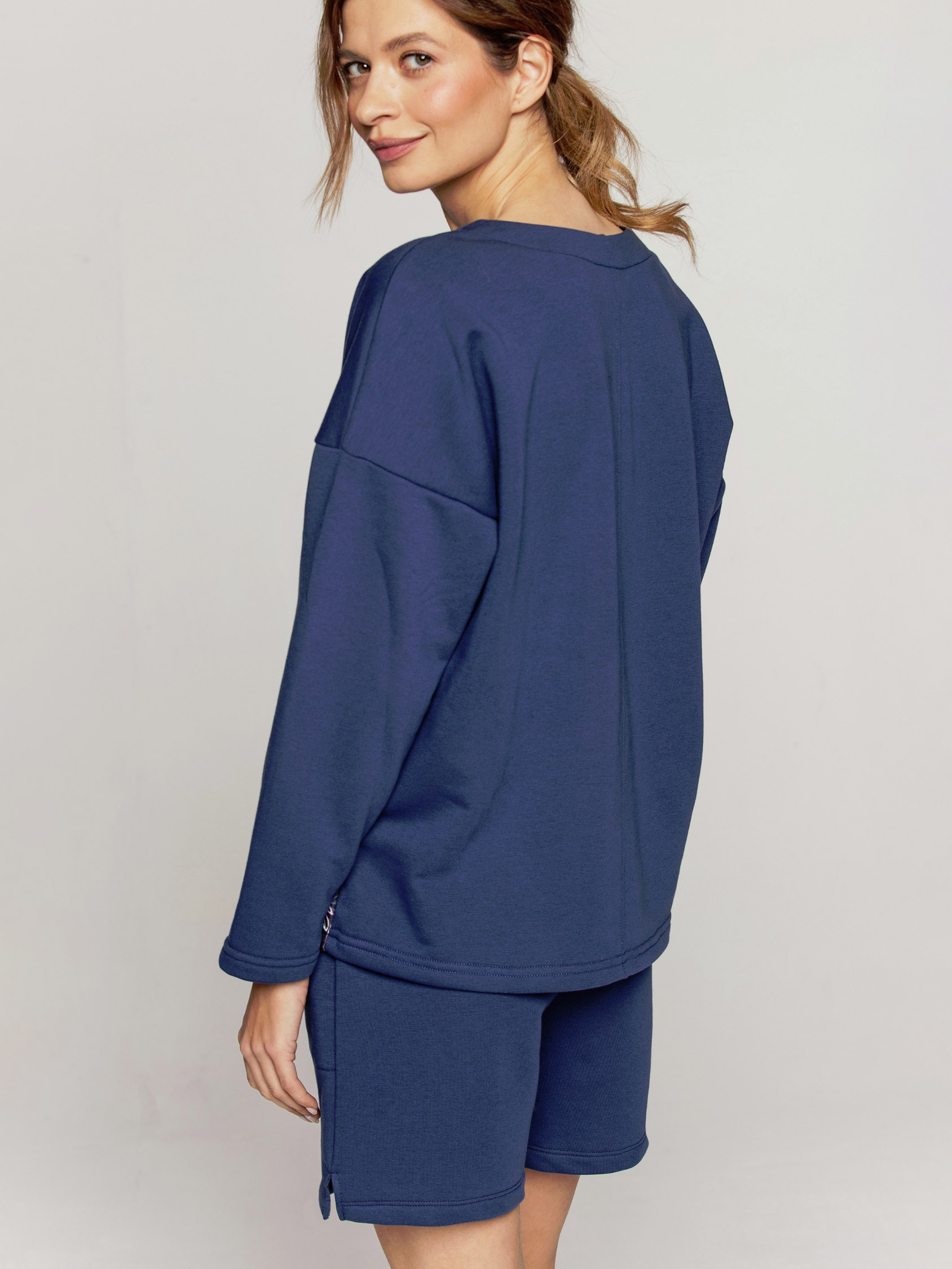 Женская тёплая однотонная хлопковая пижама / домашний комплект с шортами Cana 933 #3