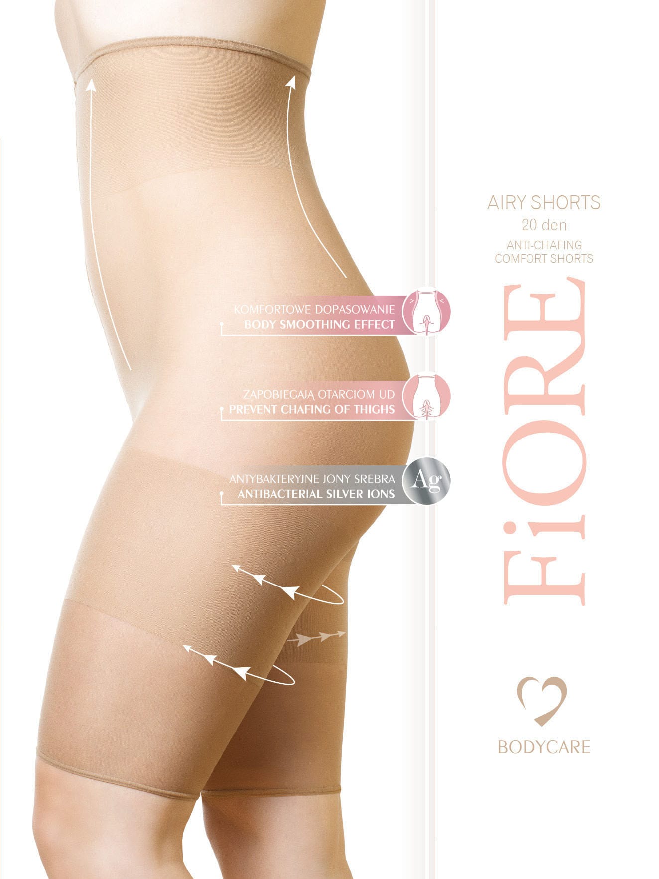 Високі еластичні жіночі шорти для захисту від натирання стегон Fiore Airy #2 Високі еластичні жіночі шорти для захисту від натирання стегон Fiore Airy #2