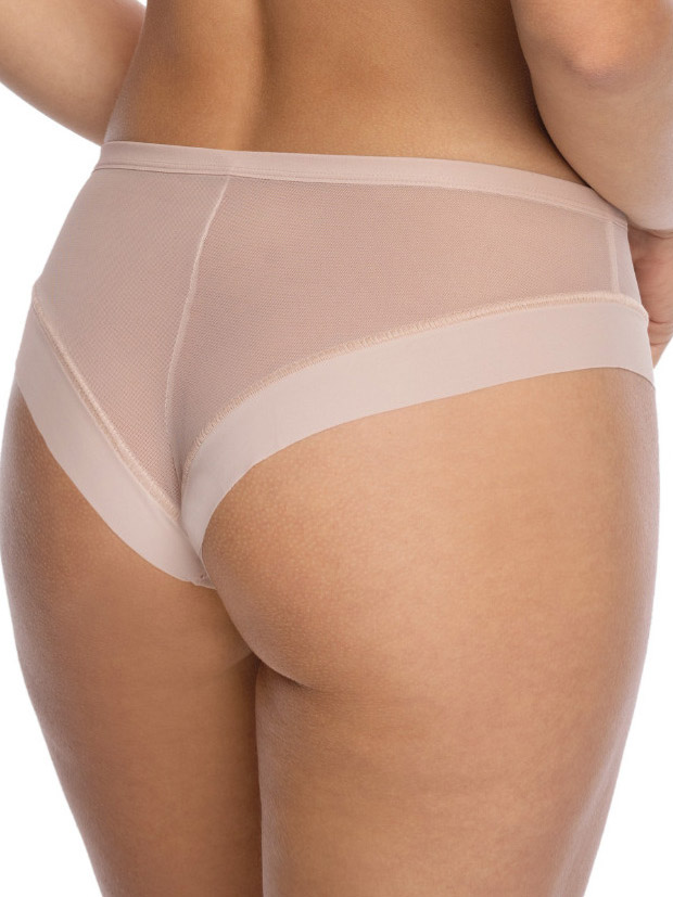 Women's translucent beige brazilian panties made of smooth microfiber and fine mesh Gaia Hera 1124 #3