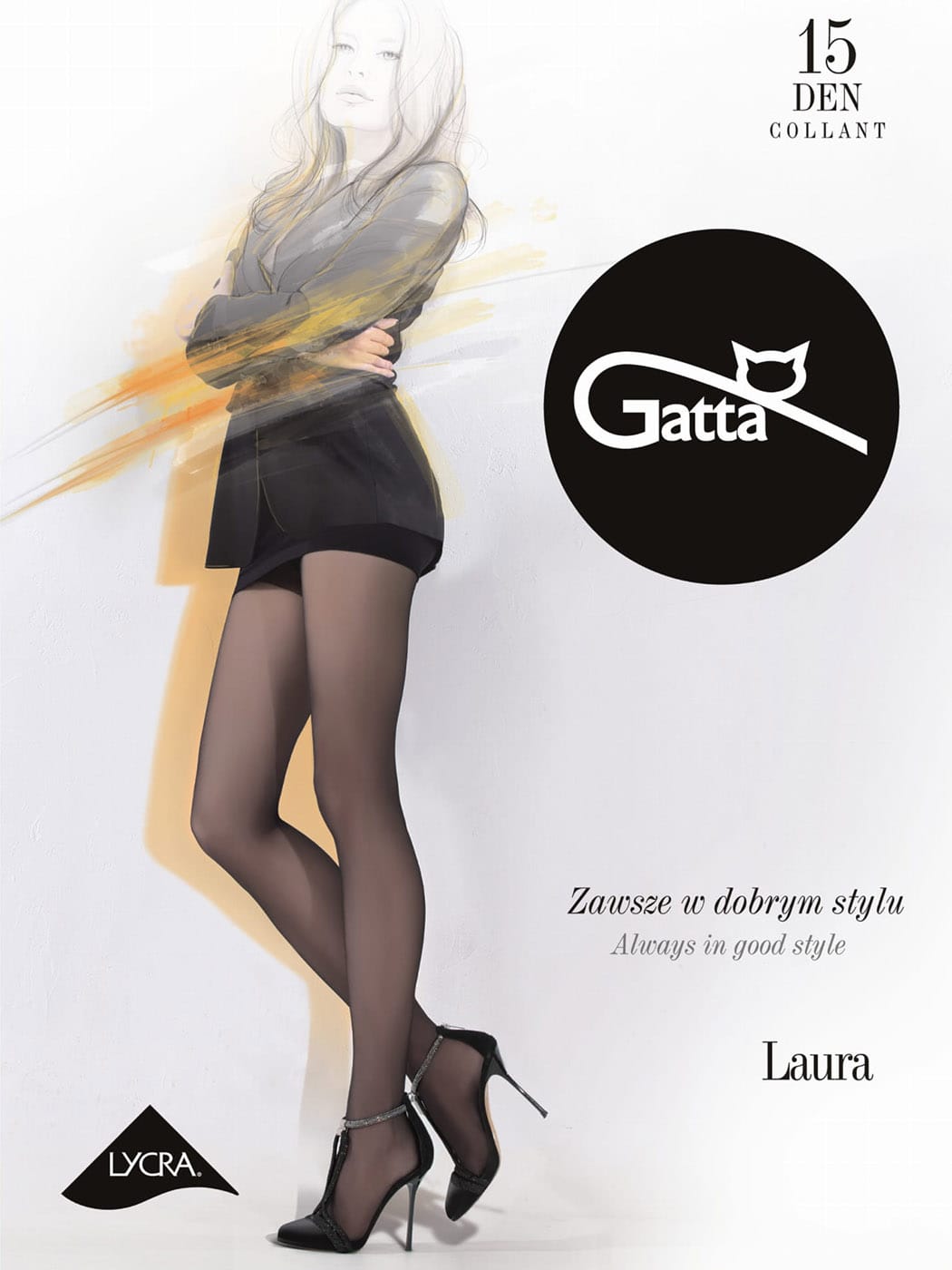 Жіночі класичні колготи Gatta Laura 15 den 6-XXL Жіночі класичні колготи Gatta Laura 15 den 6-XXL