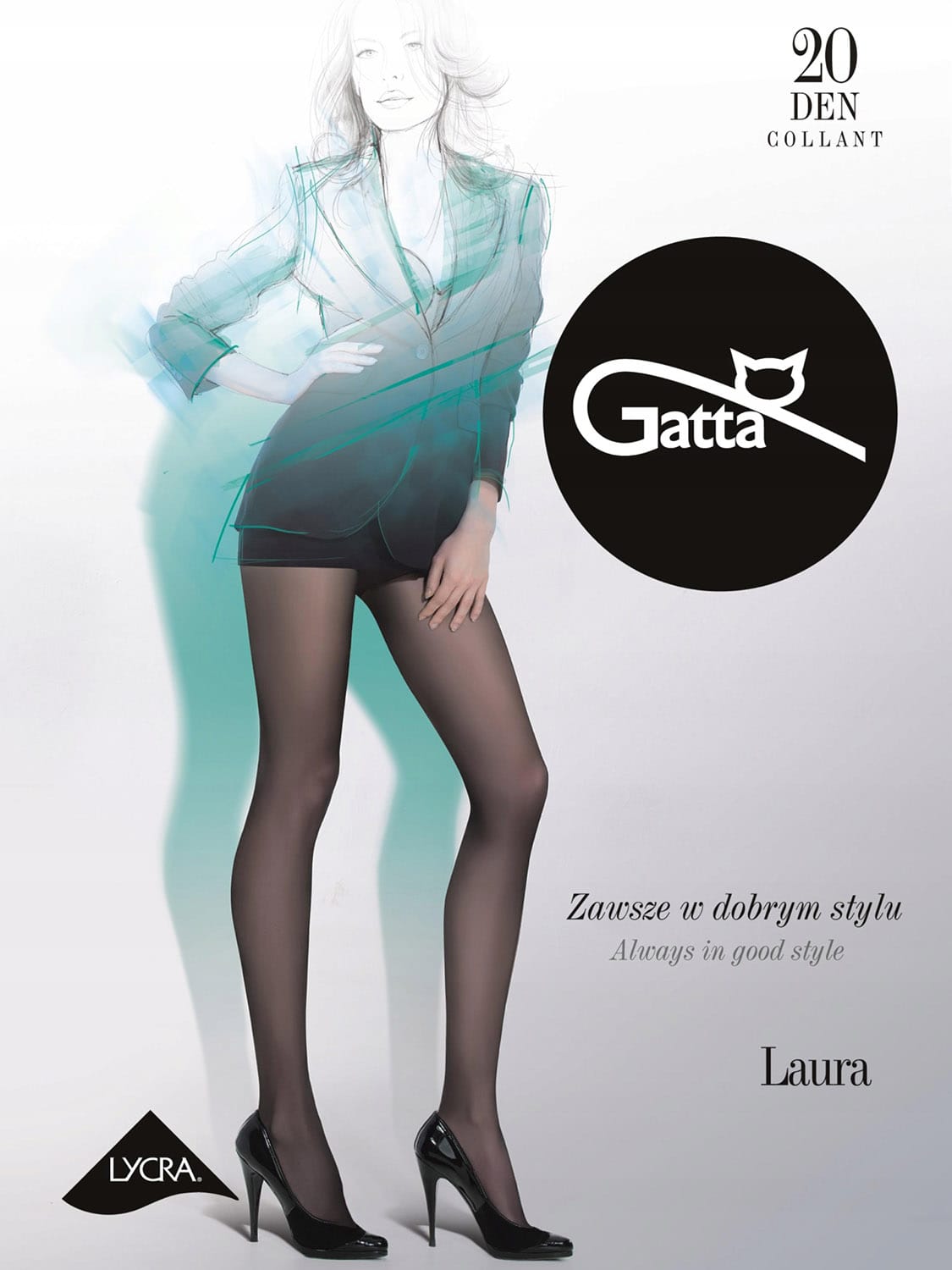 Жіночі тонкі класичні колготи Gatta Laura 20 den 5-XL Жіночі тонкі класичні колготи Gatta Laura 20 den 5-XL