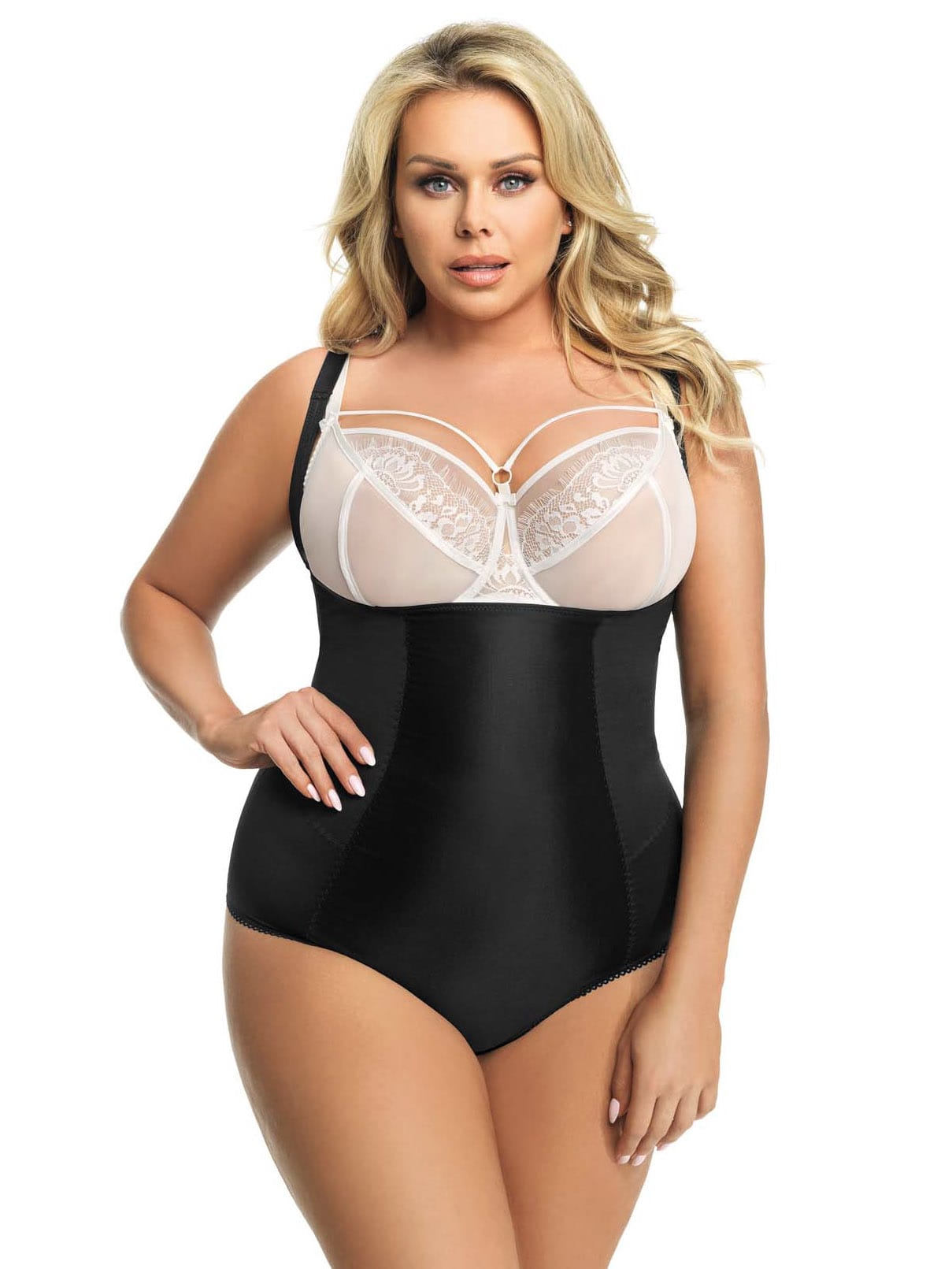 Втягуючий боді з відкритим ліфом Gorsenia K148 Sanremo Black #3 Втягуючий боді з відкритим ліфом Gorsenia K148 Sanremo Black #3