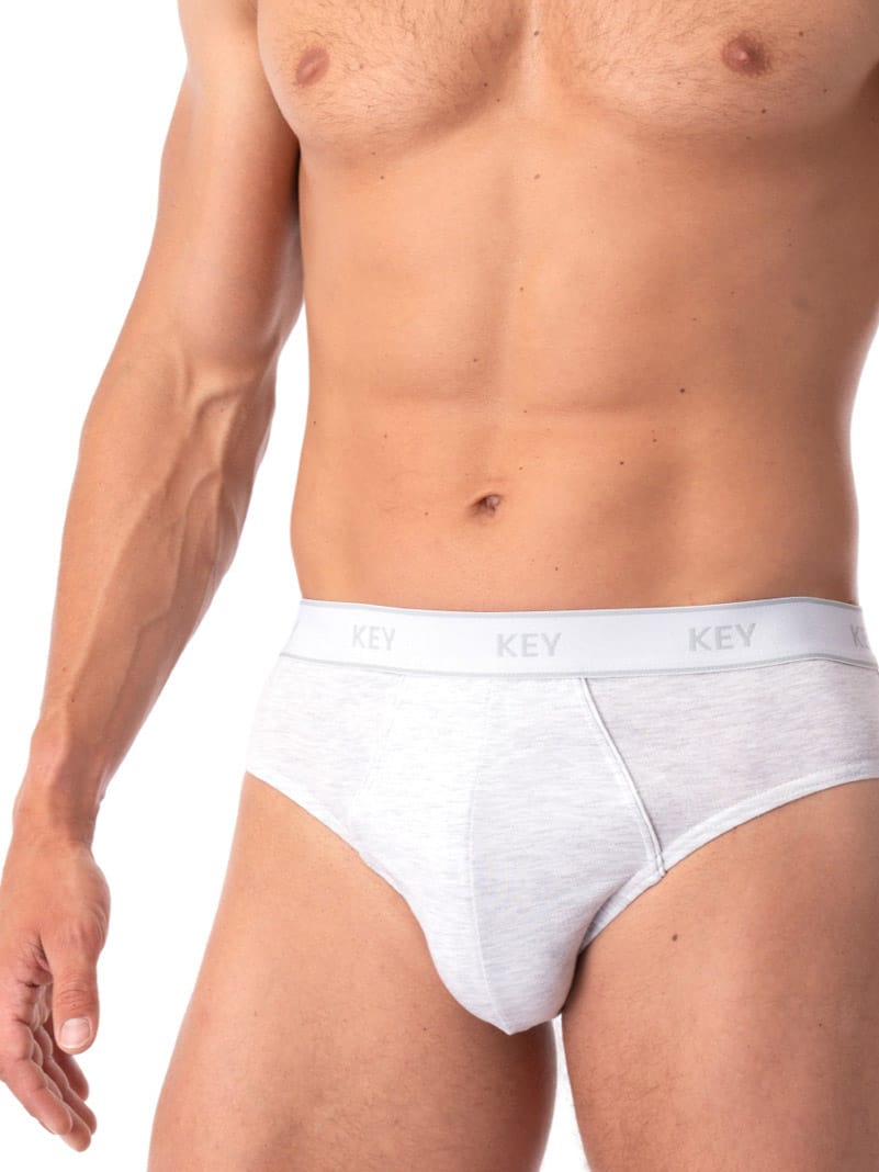Men's cotton slip briefs with wide flat waistband Key MPP 222 #4 Men's cotton slip briefs with wide flat waistband Key MPP 222 #4
