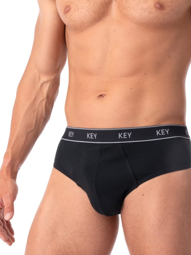 Men's cotton slip briefs with wide flat waistband Key MPP 222 #2 Men's cotton slip briefs with wide flat waistband Key MPP 222 #2