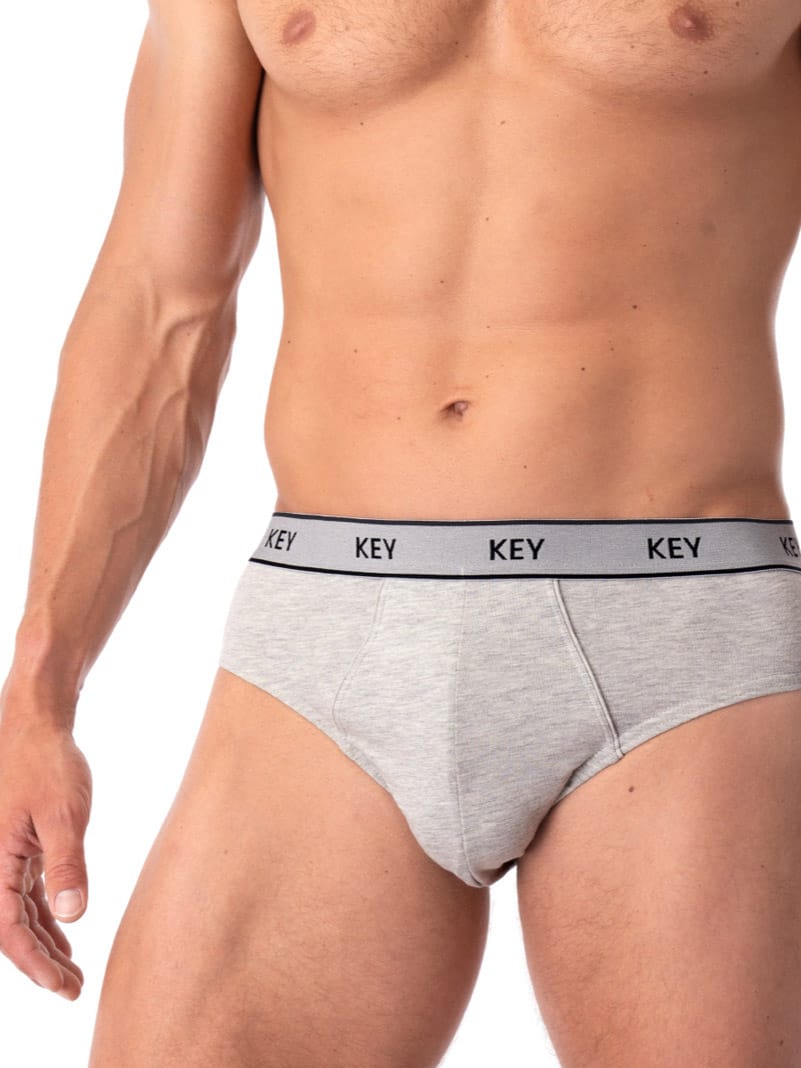 Men's cotton slip briefs with wide flat waistband Key MPP 222 #3 Men's cotton slip briefs with wide flat waistband Key MPP 222 #3