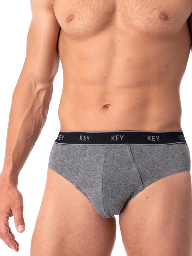 Men's cotton slip briefs with wide flat waistband Key MPP 222 Men's cotton slip briefs with wide flat waistband Key MPP 222