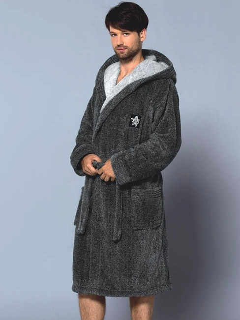 Men's warm terry bathrobe with a hood L&L Bruce #5