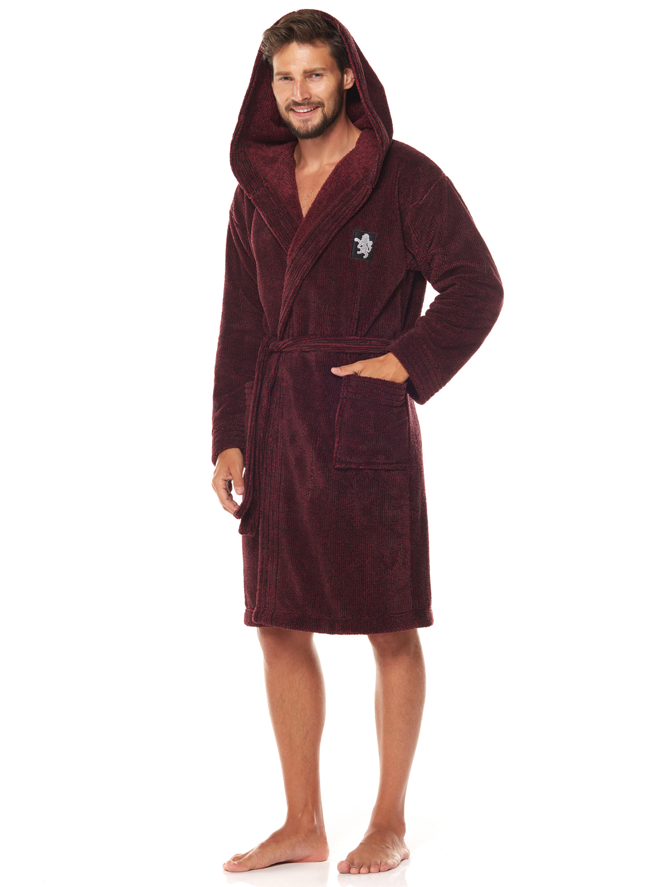 Men's warm terry bathrobe with a hood L&L Bruce #3