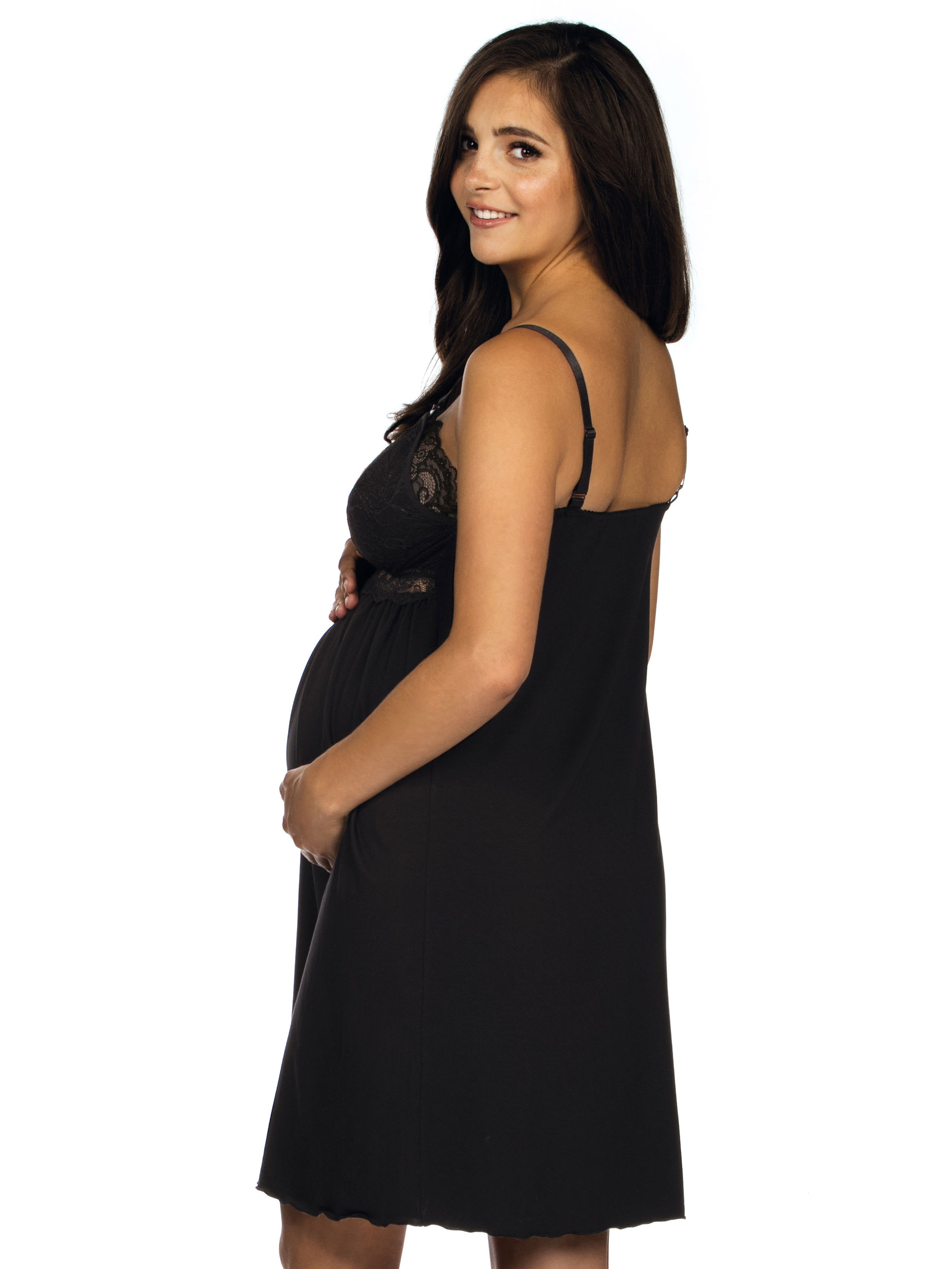 Жіноча нічна сорочка з мереживом для вагітних і годуючих Lupoline 3059 #2