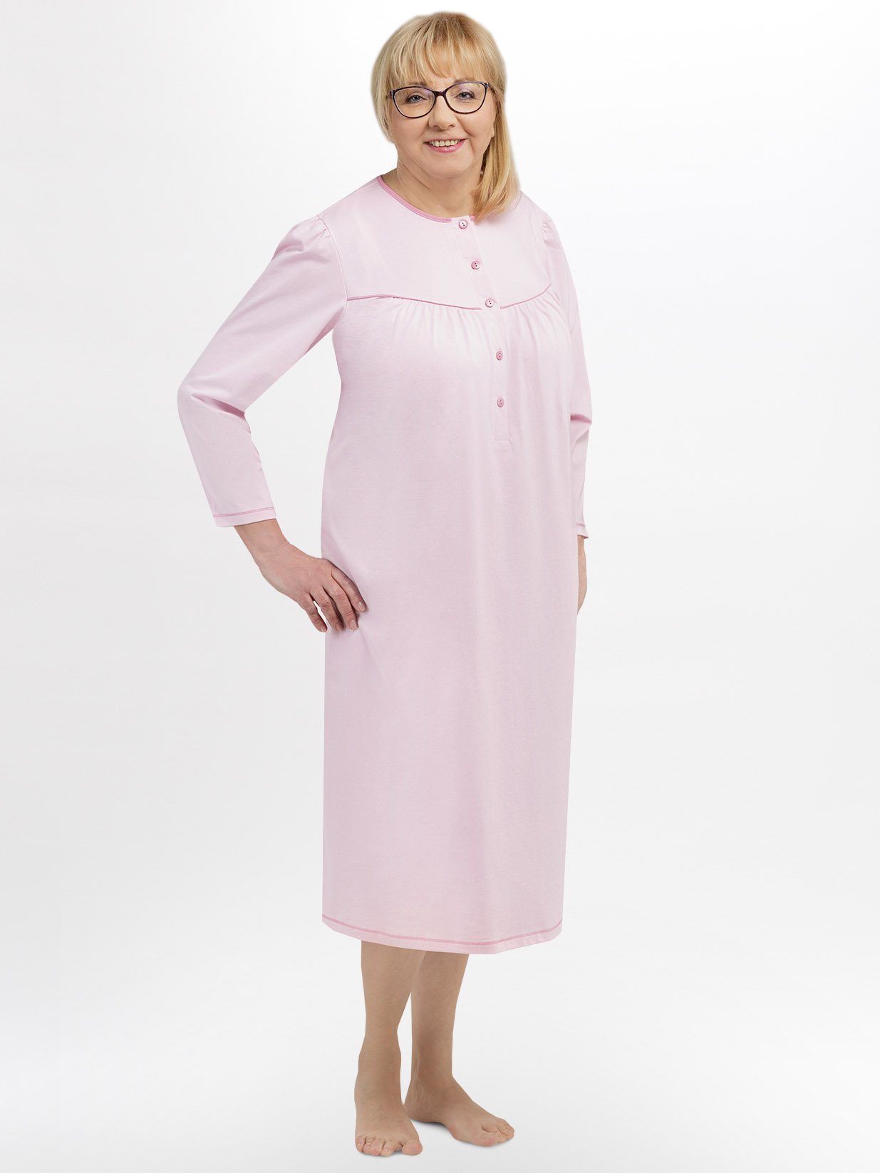 Women's nightgown with buttoned neckline Martel 222 Roza big #2