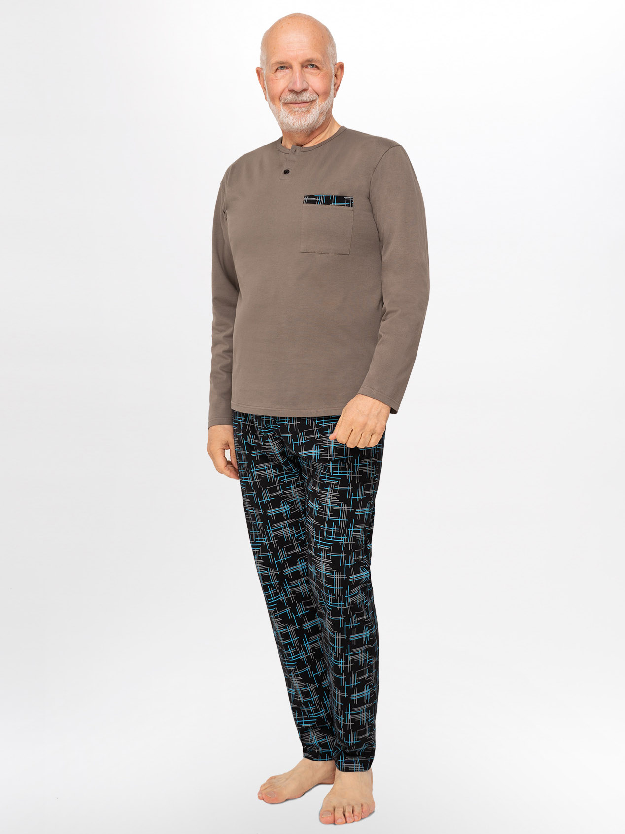 Мужская хлопковая пижама / домашний комплект с геометрическим узором Martel 412 Marcel #2