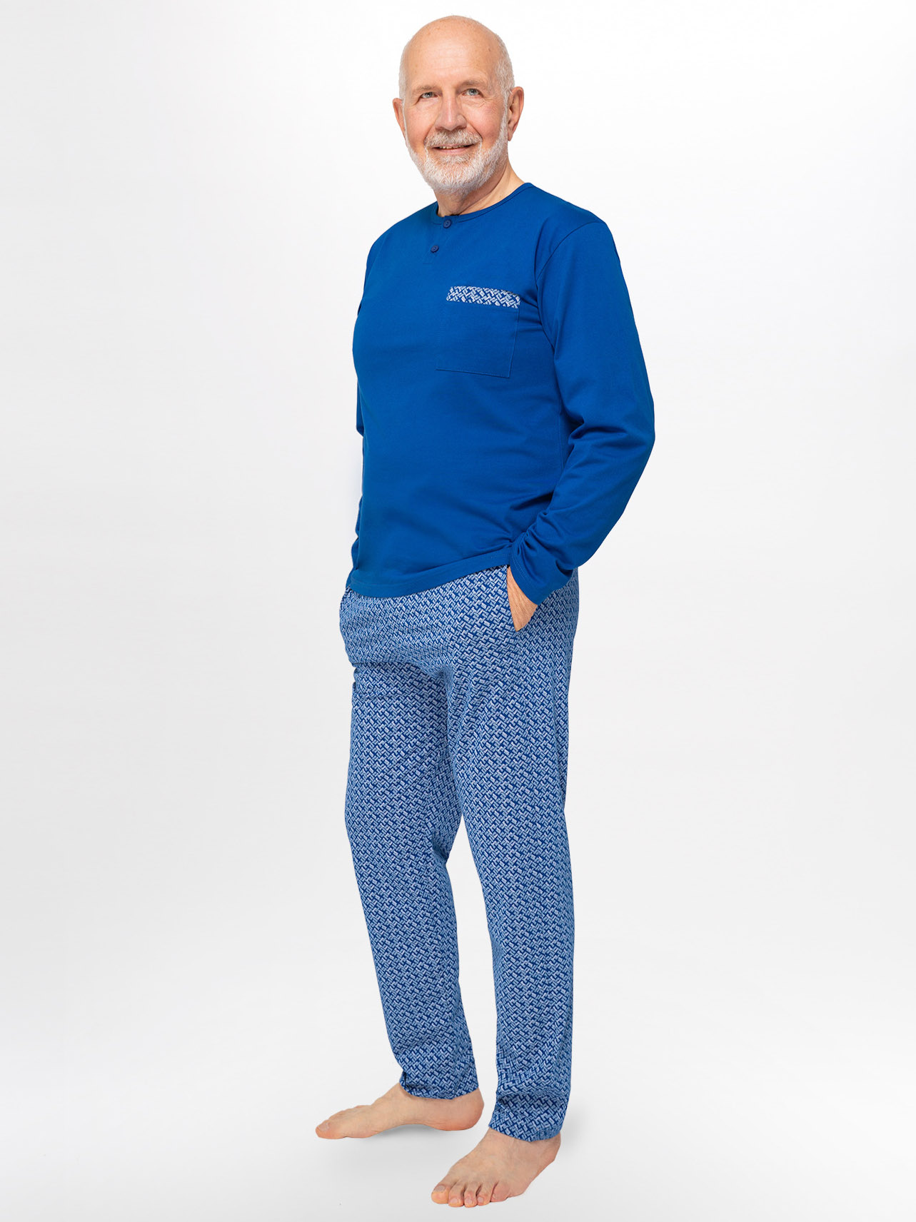 Мужская хлопковая пижама / домашний комплект с геометрическим узором Martel 412 Marcel #4