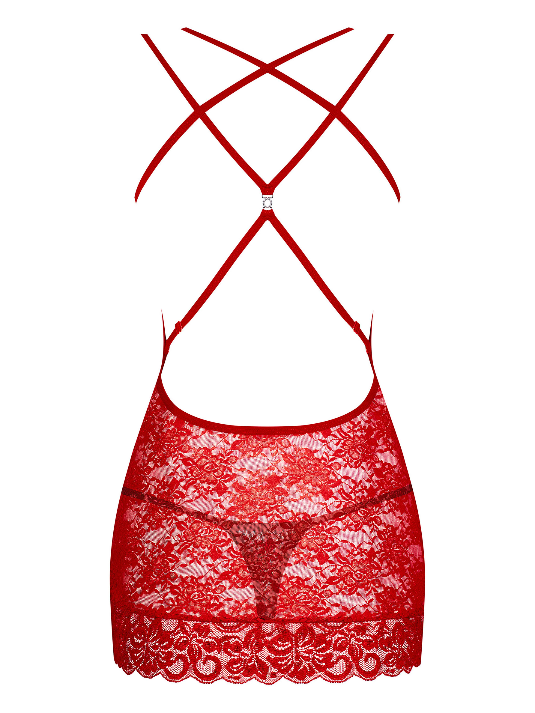 Women's red chemise & thong Obsessive 860-CHE-3 #6
