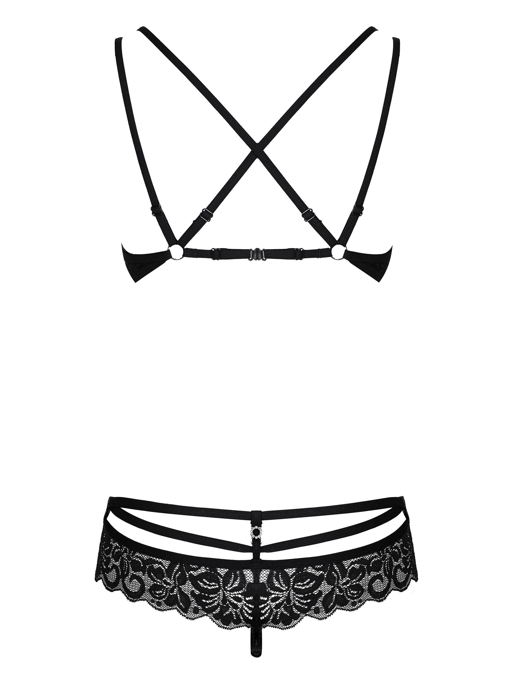 Lace lingerie set bra and thong panties Obsessive 860-SET-1 #8