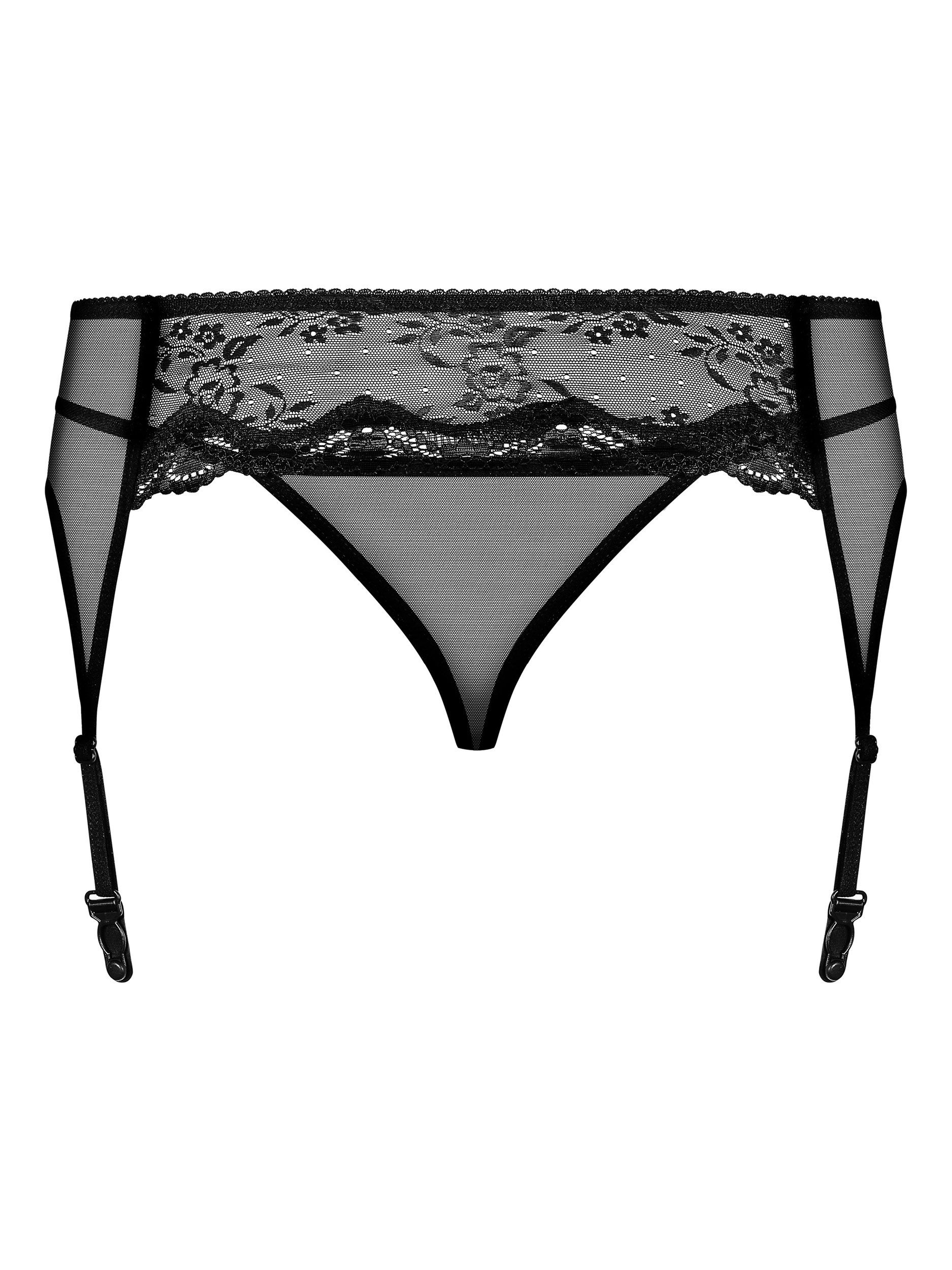 Black garter belt and thong panties mini Obsessive Charms #6