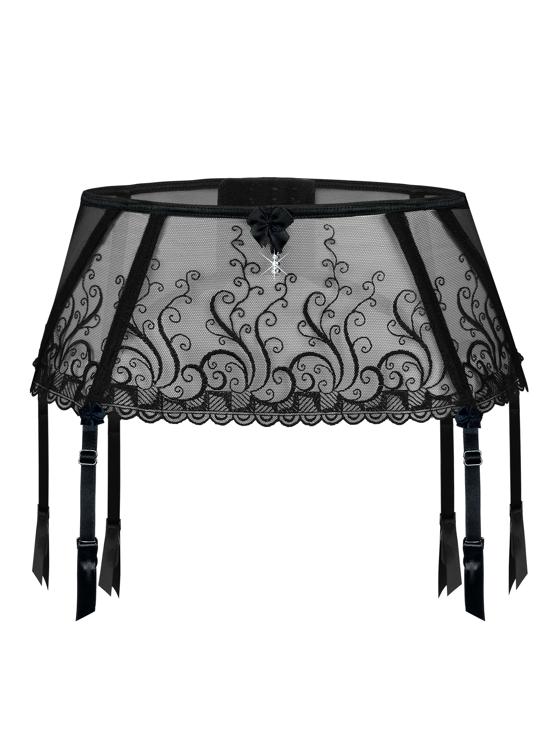 Lace garter belt with sheer tulle Roza Anuk #4