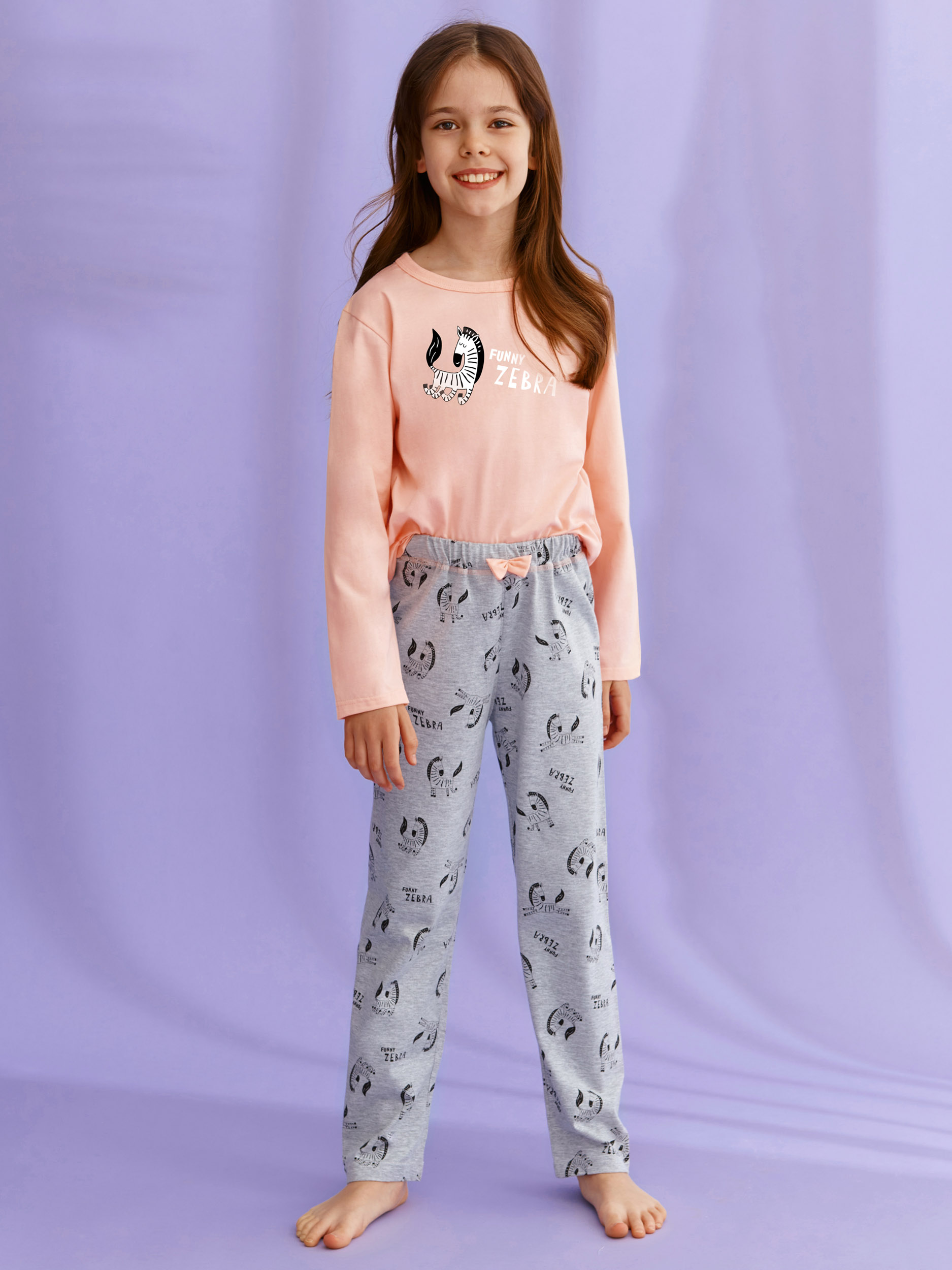 Pajamas with bright moon pattern for girls Taro 2615 Sarah #2